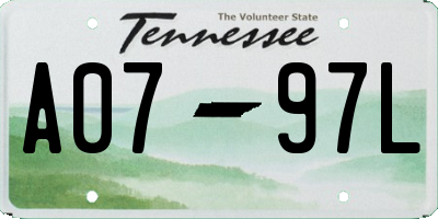 TN license plate A0797L
