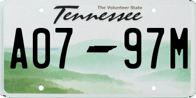 TN license plate A0797M