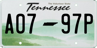 TN license plate A0797P