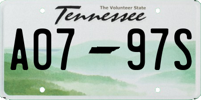 TN license plate A0797S