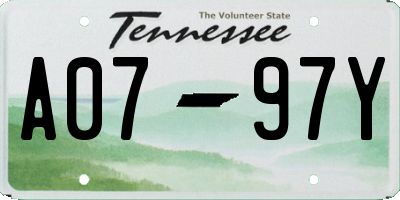 TN license plate A0797Y