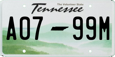 TN license plate A0799M