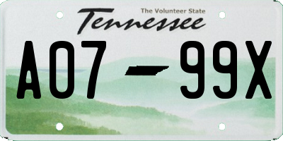 TN license plate A0799X