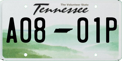 TN license plate A0801P