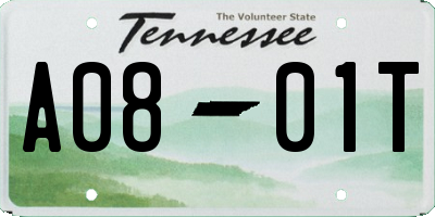 TN license plate A0801T