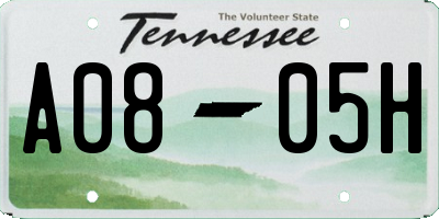 TN license plate A0805H