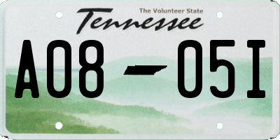 TN license plate A0805I