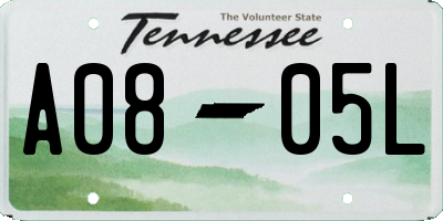 TN license plate A0805L