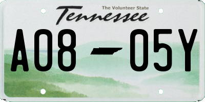 TN license plate A0805Y