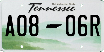 TN license plate A0806R