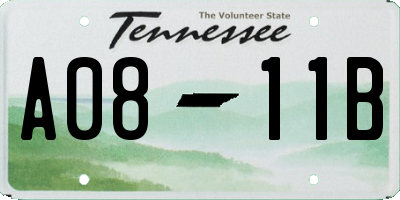 TN license plate A0811B