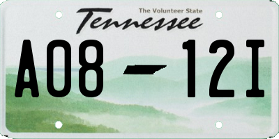 TN license plate A0812I