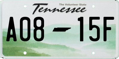 TN license plate A0815F