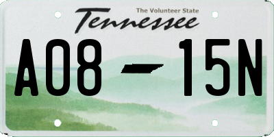 TN license plate A0815N