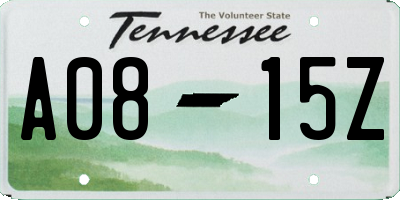 TN license plate A0815Z
