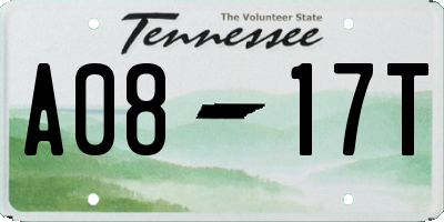 TN license plate A0817T