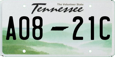 TN license plate A0821C