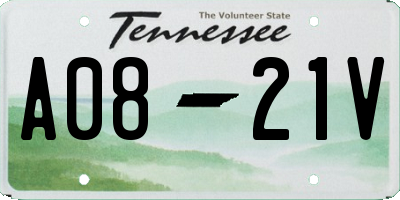 TN license plate A0821V