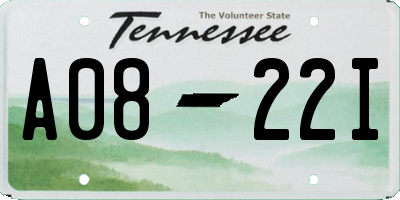 TN license plate A0822I