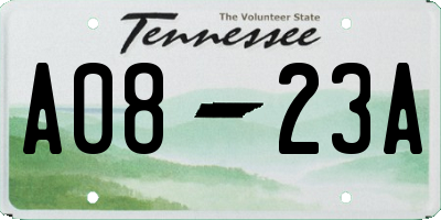 TN license plate A0823A