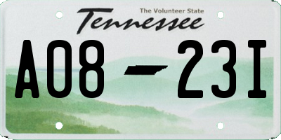 TN license plate A0823I