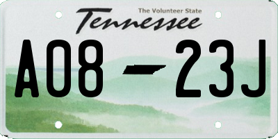 TN license plate A0823J