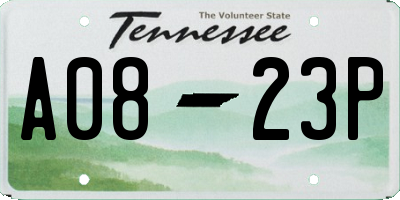 TN license plate A0823P