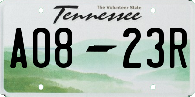 TN license plate A0823R