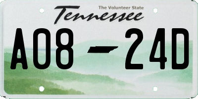 TN license plate A0824D