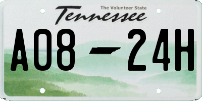 TN license plate A0824H