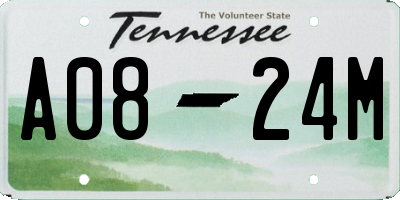 TN license plate A0824M