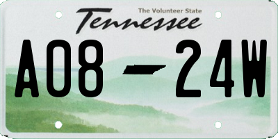 TN license plate A0824W