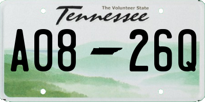 TN license plate A0826Q