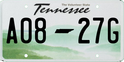TN license plate A0827G