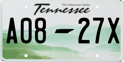 TN license plate A0827X