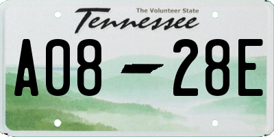 TN license plate A0828E