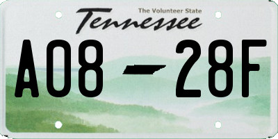 TN license plate A0828F