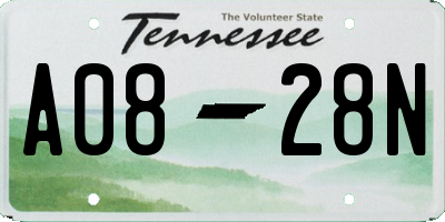 TN license plate A0828N
