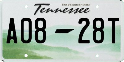 TN license plate A0828T