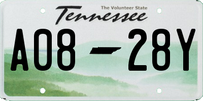 TN license plate A0828Y