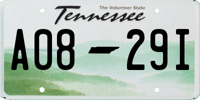 TN license plate A0829I