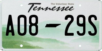 TN license plate A0829S