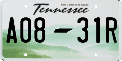TN license plate A0831R