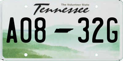 TN license plate A0832G