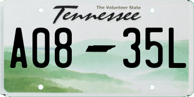 TN license plate A0835L