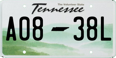 TN license plate A0838L
