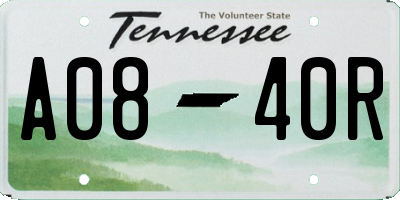 TN license plate A0840R