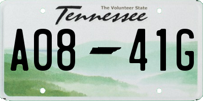 TN license plate A0841G