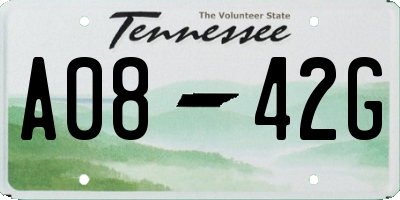 TN license plate A0842G
