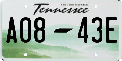 TN license plate A0843E